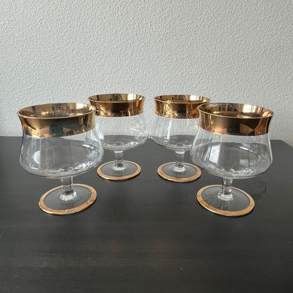 Avitra Gold Band Cocktail Glasses // Set of 4 // Made in Poland